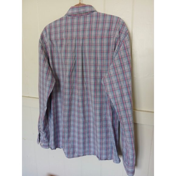 Johnnie-O Shirt Harbour Hangin' Out Button Mens XL Gemini Blue Plaid Long Sleeve - Picture 5 of 12